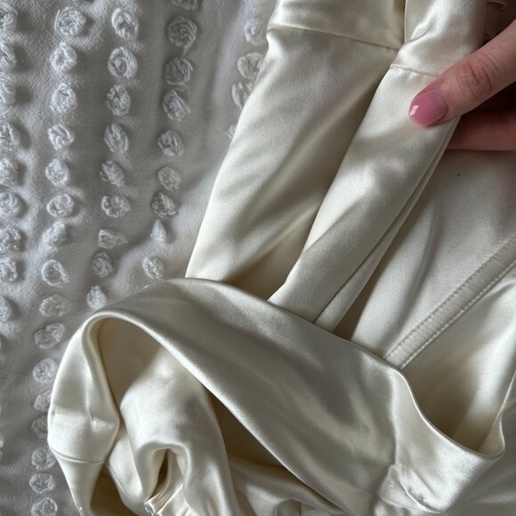 Reformation Eisa Bridal Silk Maxi Dress Sz 4 in Ivory Asymmetric One Shoulder - Picture 9 of 10